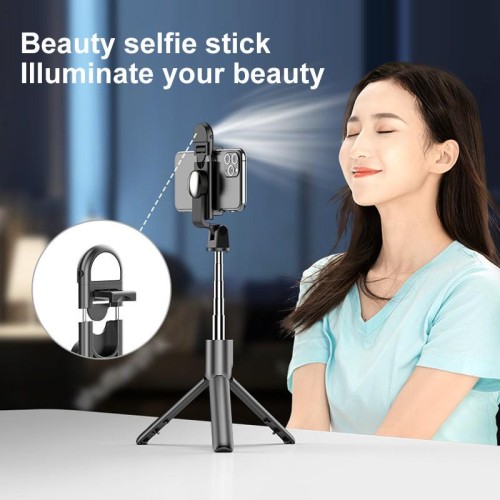 Selfie Stick Tripod with Fill Light & Bluetooth Wireless Remote and Portable Cell Phone Tripods